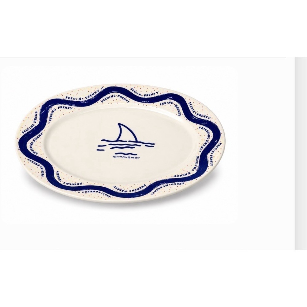 VTG Margaritaville Feeding Frenzy Shark Fin Oval Platter Restaurant Ware 12in